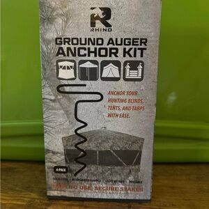 RHINO OUTDOORS Auger Stakes Heavy Duty Tent Stakes for Blinds and Tarps 4-Pack
